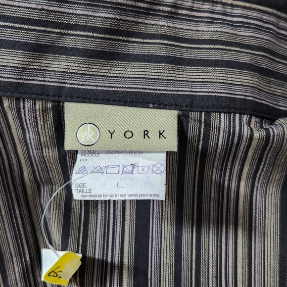 YORK Long Sleeve Stripped Black and Brown Size L Big - Picture 6 of 10